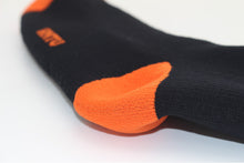 Merino Wool Mid Calf Length Black with Orange